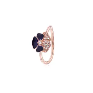 Pandora Moments Deep Purple Pansy Flower Ring