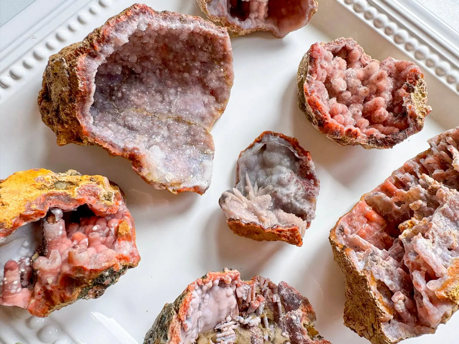 Pink Calcite Geodes || Morocco