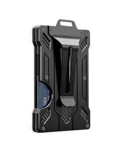 Men's Aluminum RFID Blocking Money Clip Slim Credit ID card Holder Metal Wallet