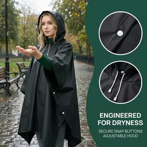 Waterproof Raincoat with Hood, High-Quality Eva Material, Unisex Multifunctional Transparent Raincoat, Lightweight Backpack Raincoat, Camping Hiking Cape