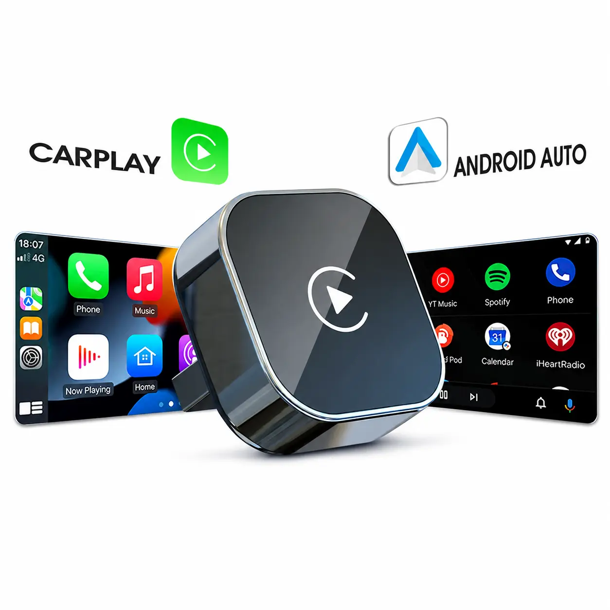 Upgraded Wireless CarPlay Adapter | Broader Compatibility & Reliable Connection, Supports iPhone & Android Phones, Compact Size for Stable CarPlay & Android Auto Linkage