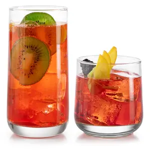 Libbey Ascent Tumbler and Rocks Glass Set, Drinking Glasses Set of 16 with Elegant Curvature, Dishwasher Safe, Durable Drinking Glasses, Versatile Glassware Set for Any Occasion