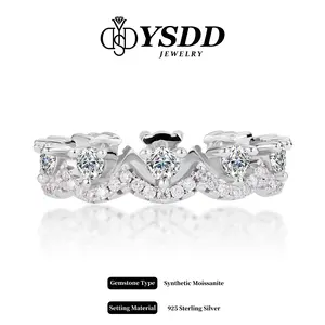 【#611 Ring Enhancer】Synthetic Moissanite Matching Band in 925 Sterling Silver SpringStatements