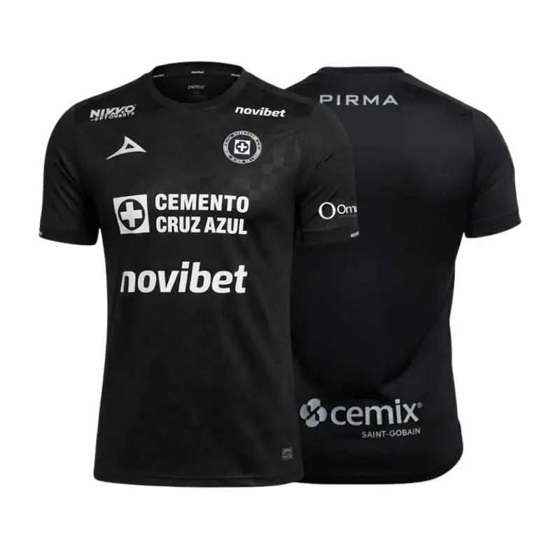 2526 Mexico League  Cruz Azul  Away Black Short Sleeve Long SleeveTop Soccer Jerseys LIGAMX Fan Edition