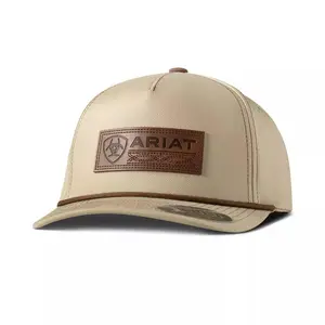 Ariat Unisex Faux Leather Khaki Snapback Hats Ariat Unisex Faux Leather Khaki Snapback Hats