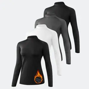 Women's 4-Pack Thermal Turtleneck Shirts Fleece Lined Compression Long Sleeve Base Layer Tops for Cold Days Versatile Stylish Winter Wear