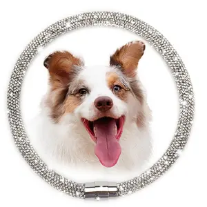 Diamond Collar for Dogs Diamond Dog Dollar with Full Rhinestones Design Dog Necklace Pet Jewelry for Medium Large Dogs