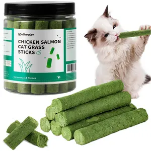 90g Cat Grass Sticks, Delicious Cat Grass Teething Stick Edible Cats Chew Toy Cat Treats Snack for Teeth Cleaning and Hairball Removal