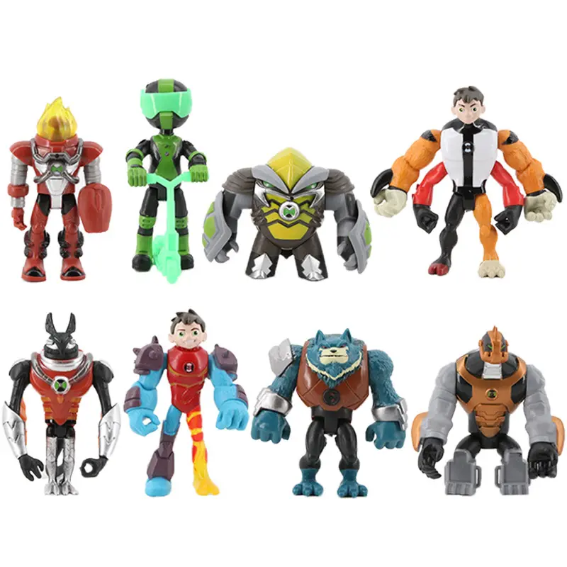 Ben 10 Omnitrix Action Figures Alien Heatblast Grey Matter Four Arms Movable Joints PVC Model Collection Gift Toy