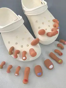 10 Realistic Toe Charms for Garden Shoes, Slippers, 3D Detailed Fake Toes Jibbitz Decorations, Fun Gift for Boys & Girls, Halloween Christmas Decoration