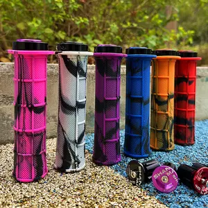 Universal bicycle grips Unilateral lock Mixed color Rubber anti-skid shock absorption Riding accessories Folding car Mountain bike grip