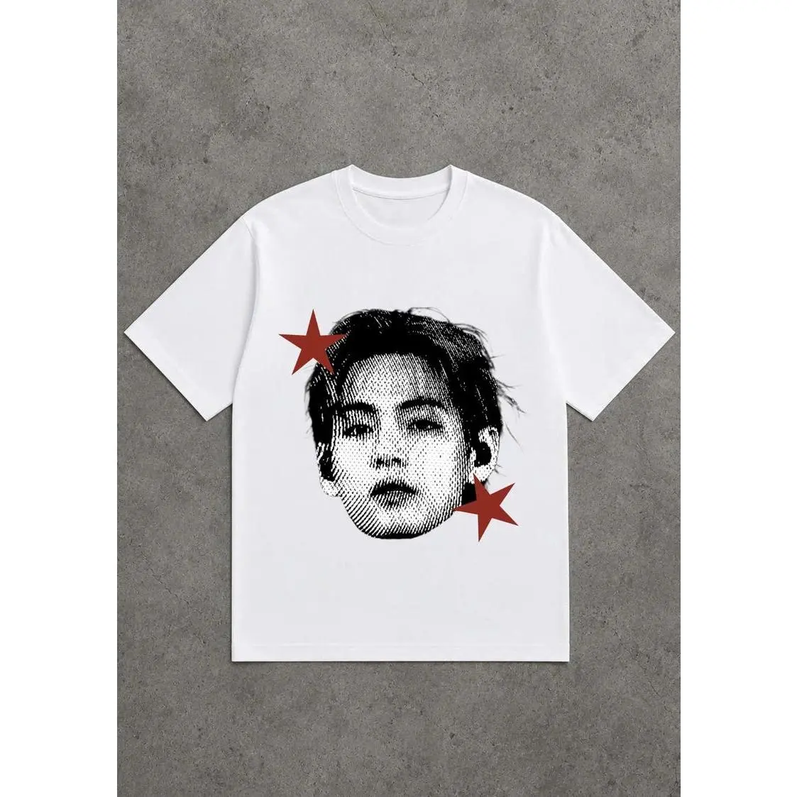 Retro Album Graphic Concert Merch Tee, Y2K Aesthetic Fitted Short Sleeve Graphic Shirt
