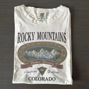 Essential Clean Fit Tee 2026 100% Premium CottonComfort Colors Vintage Rocky Mountains Colorado T-Shirt, Outdoor Discovery Graphic Tee, 90s Mountain Hiking Shirt, Nature Top Womenswear CottonUnisex T-shirts M-5XL