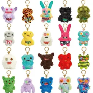 12cm Creepy Cute Monster Plush Keychain Ugly Weird Fluffy Stuffed Doll Pendant Gothic Aesthetic Backpack Charm Jewelry Gift for Teens Kids
