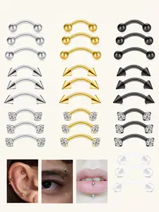 16g Stainless Steel Rook Piercing Jewelry, Eyebrow Rings, Belly Ring, Lip Ring, Cartilage Hoop, Daith Earrings, Tragus Cz, 6mm/8mm/10mm, Belly Button Jewelry