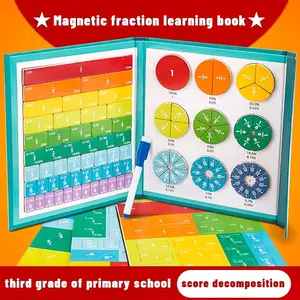 Magnetic Fraction Educational Puzzle, Magnetic Fraction Tiles & Circles Set, Montessori Math Manipulatives, Essential Learning Supplies for Elementary Kids, Perfect Children's Day Gift | BlackFriday CyberMonday tiktokshopspringglowup