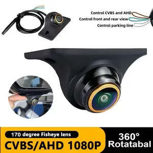 AHD-1080P & CVBS Support Fisheye Camera - Front/Rear/Left/Right View Backup Camera for Cars - Full HD Night Vision, 170° Wide Angle - Front & Rear Parking Assistance, Easy Installation - Golden Lens, Compatible with Pickup Trucks, SUVs, RVs, Vans