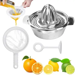Stainless Steel Manual Citrus Juicer Robust Hand Juicer Reamer Rotation Press Heavy Duty Hand Press Juicer for Orange, Citrus, Lime