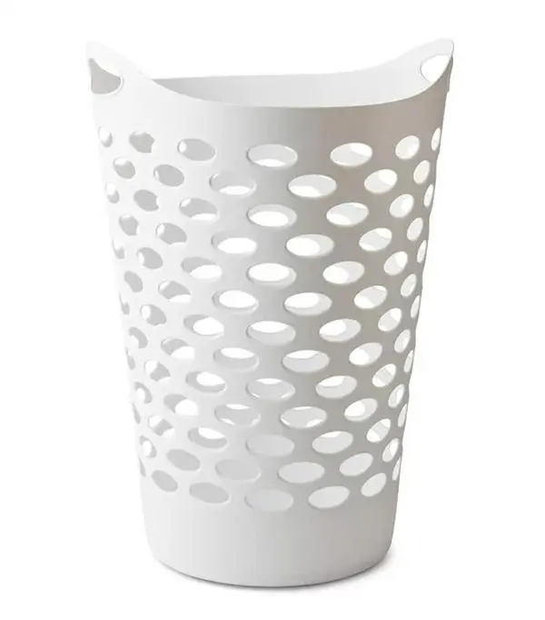 White Round Laundry Hamper