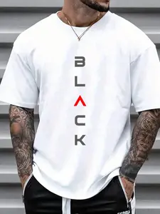 Men's Regular Fit Classic Letter Print Round Neck Knitted Sleep Tee, Casual Soft Comfortable Short Sleeve T-Shirt For Daily Wear, Mens Sleepwear & Loungewear
