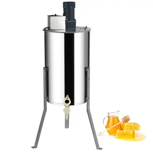【Father's Day gift】VEVOR Electric Honey Extractor, 2/4 Frames Honey Spinner Extractor, Stainless Steel Beekeeping Extraction, Apiary Centrifuge Equipment with Height Adjustable Stand, Honeycomb Drum Spinner with Lid