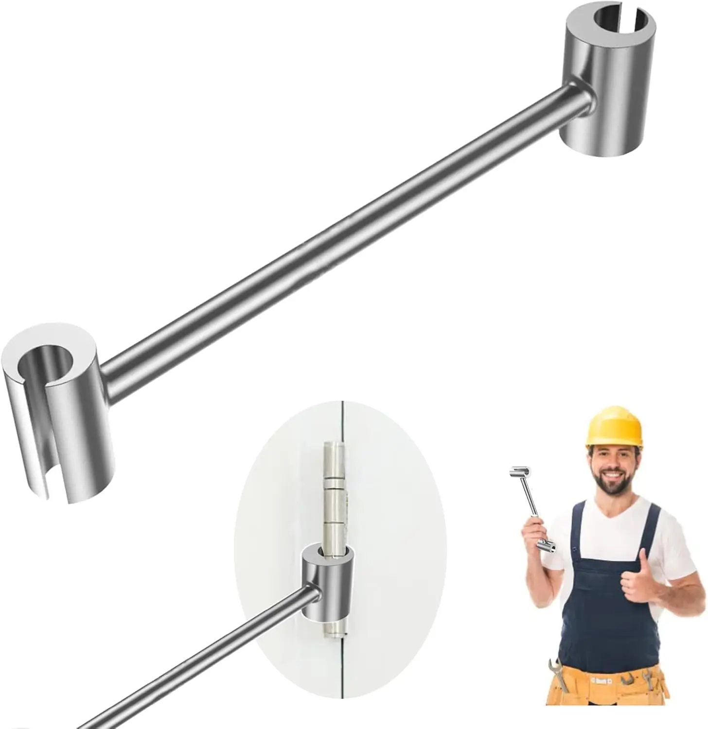 Hinges Gap Adjusting Wrench, Double-ended Door Hinge Repair Tool, Heavy-duty Hinge Adjustment Tool for Standard Round Bolts
