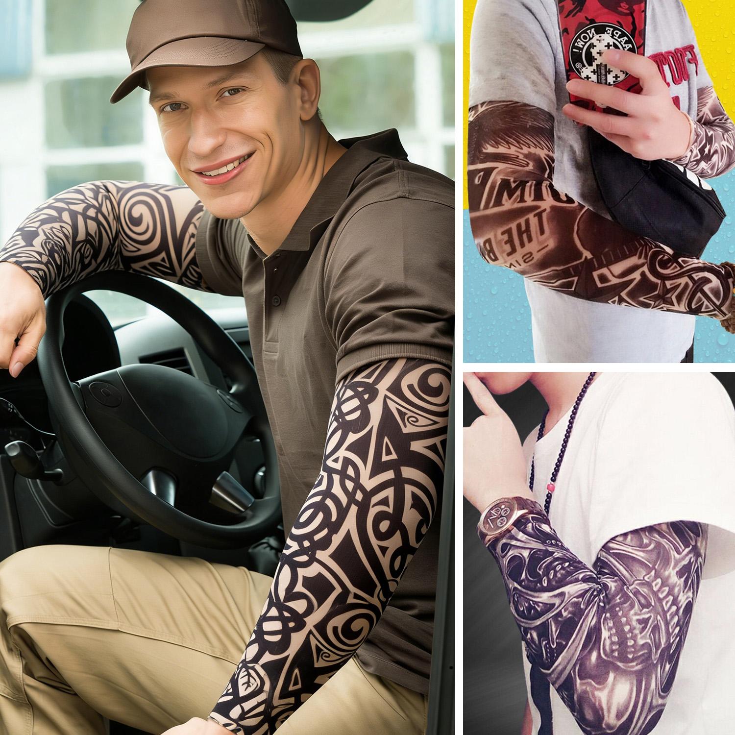 6PCS Cooling Tattoo Arm Sleeves Cover UV Sun Protection Outdoor Sport Men Women