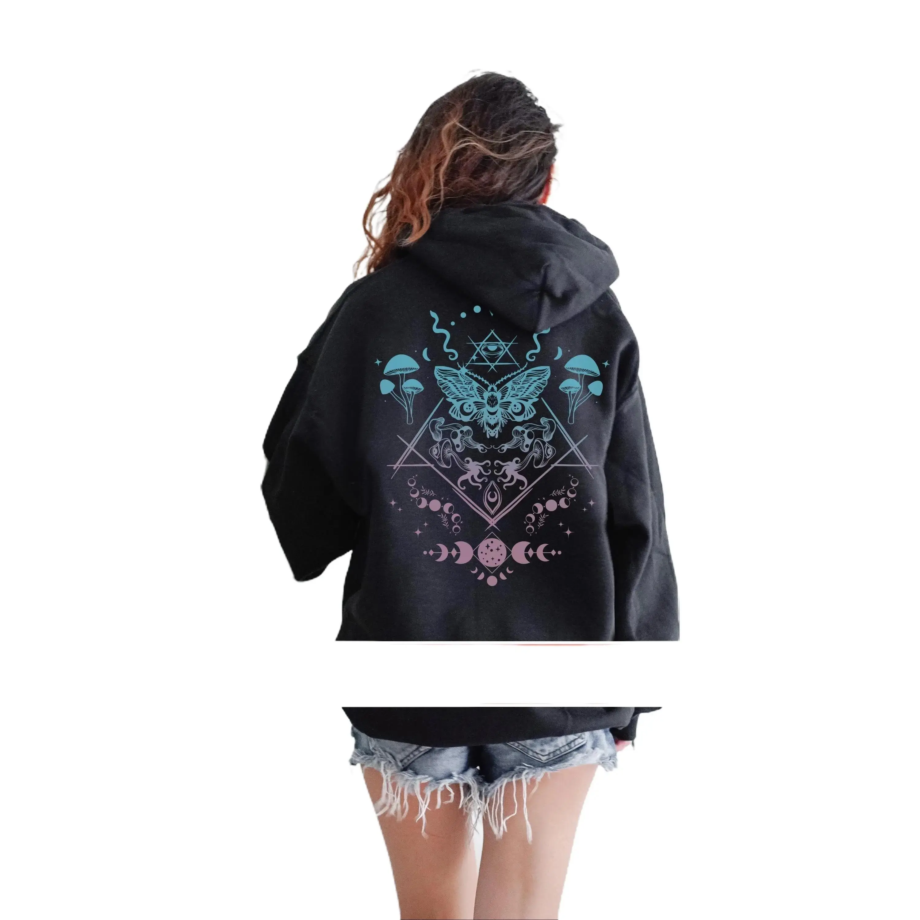 Moth Hoodie Goblincore Clothing Cottagecore Hoodie Mushroom Hoodie Goth Hoodie Celestial Hoodie Witchy Hoodie Moth Shirt Cottagecore Sweater