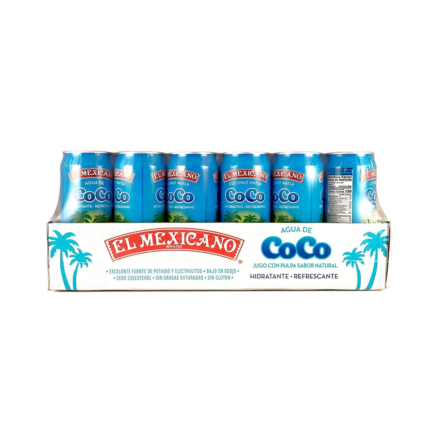 El Mexicano Coconut Water 10.5oz (Agua De Coco) (Pack of 24),White El Mexicano Coconut Water 10.5oz (Agua De Coco) (Pack of 24),White