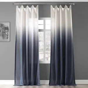 Half Price Drapes Abstract Ombre Faux Linen Curtain