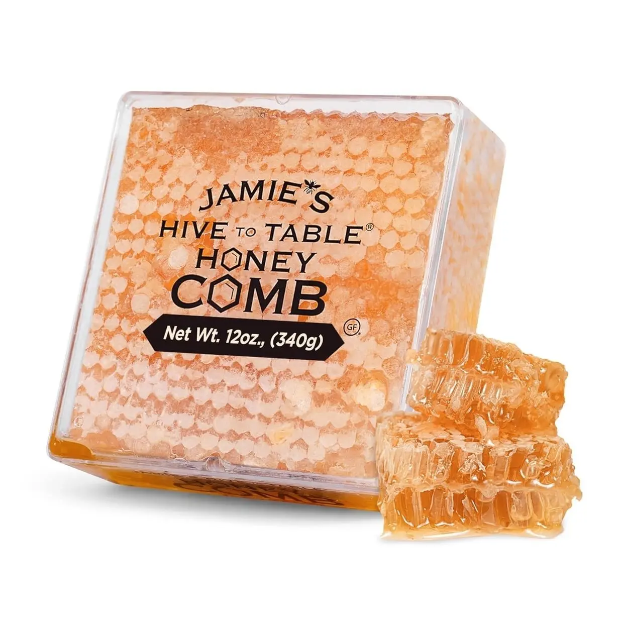 Jamie's Hive To Table 100% Raw Honeycomb, 12 Oz – All-Natural Pure Georgia Honeycomb, No Additives or Preservatives, Non-GMO