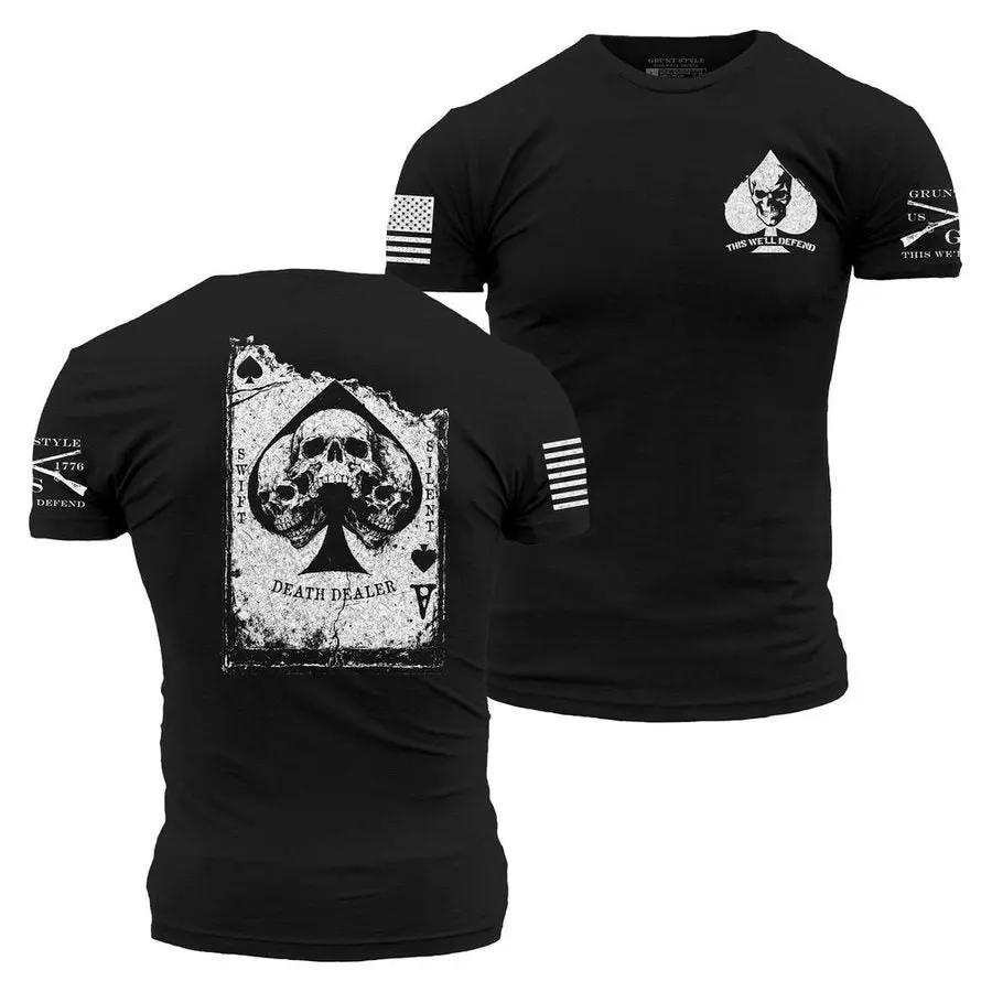 Grunt Style Men's Death Dealer Short-Sleeve Ace of Spades Graphic T-Shirt - Black, Menswear Tops