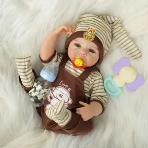 **Realistic Reborn Baby Dolls 20" Sweet Smile Lifelike Newborn Baby Doll Full Vinyl Body Poseable Real Life Like Toddler Bebe with Birth Certificate & Feeding Kit Toys Gifts for Kids Age 3+