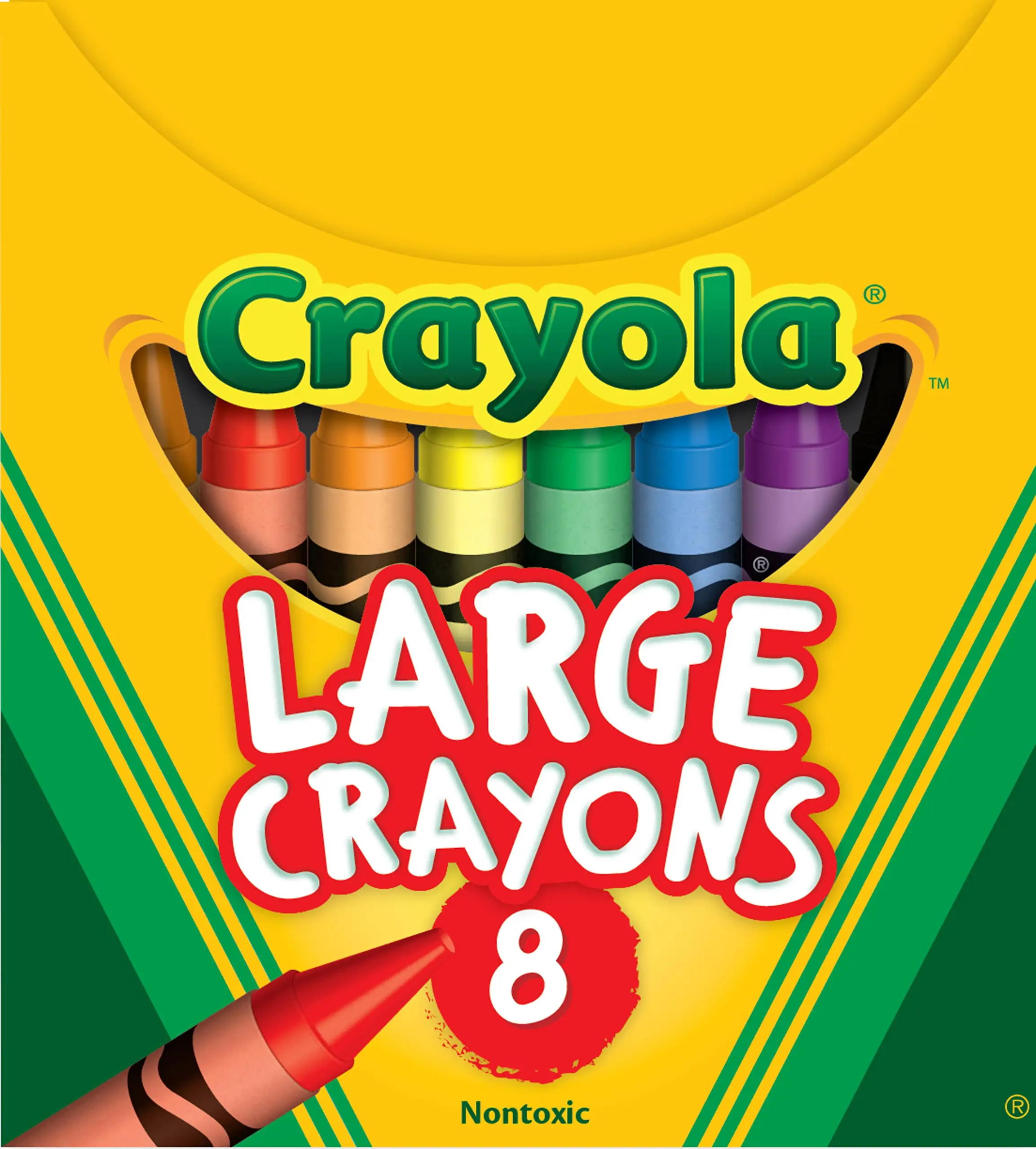 Crayola Large Crayons for Kids and Toddlers Assorted Colors 8 Count