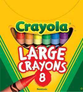 Crayola Large Crayons for Kids and Toddlers Assorted Colors 8 Count