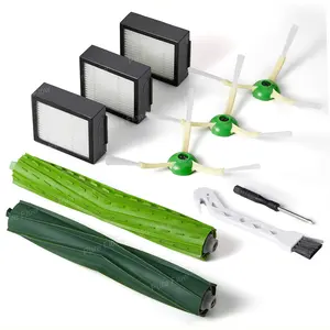 10pcs Replacement Parts & Accessories for iRobot E, I & J Series, Combo i5, j5 Series Robot Vacuum, Dual Multi-Surface Rubber Brushes & 3 HEPA Filter & 3 Edge-Sweeping Brushes