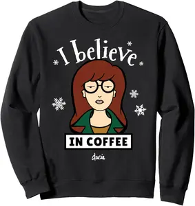 Mademark x Daria - I Believe in Coffee Daria Holiday Sarcasm Sweatshirt