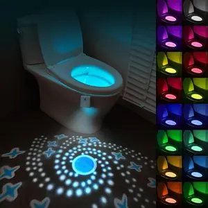 USB Rechargeable Motion Sensor Toilet Light RGB Atmosphere Lamp, 7 Color LED Wall Mount Decorative Lighting for Home Use