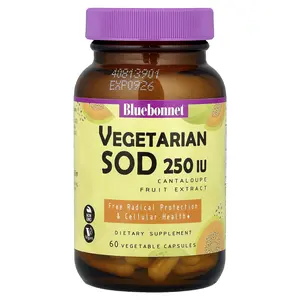 Bluebonnet Nutrition Vegetarian SOD, Cantaloupe Fruit Extract, 250 IU, 60 Vegetable Capsules