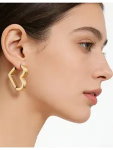 European and American ins-style stud earrings for women, light luxury hand-polished, heart pattern earrings, 18K gold earrings. They are worth having, versatile and suitable for daily wear, parties, and casual occasions.