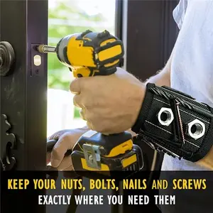 Advanced Mechanical Device Magnetic Wristband, Adjustable Breathable Tool Storage Arm Band, Magnetic Wrist Magnet Screw Holder