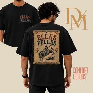 Comfort Colors Ella's Fellas Shirt, Member Ellas Fellas Club T-Shirt, Southern Cowgirl Style Gift, Ellas Fellas Retro Western Graphic Tees, Ella Langley Fan Gift Idea
