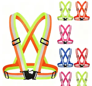 Adjustable Reflective Vest for Running, Construction, Cycling and Walking,  Safety Vest Night Visibility, Lightweight Breathable