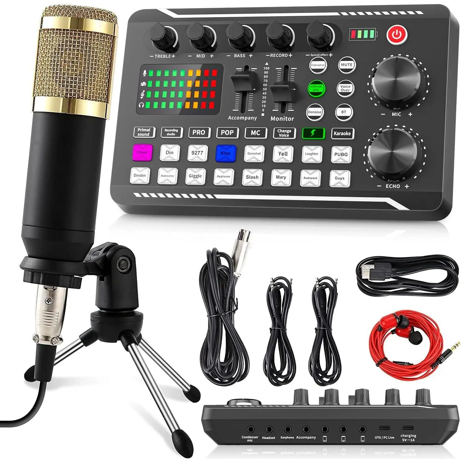 F998 Sound Card + BM800 Mic Tripod Set