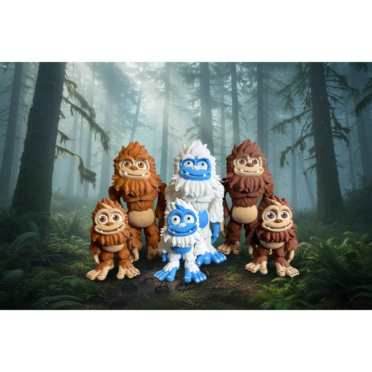 Flexi Bigfoot Figure – Articulated Sasquatch Cryptid Toy – Abominable Snowman Yeti – 3D Printed Desk Decor