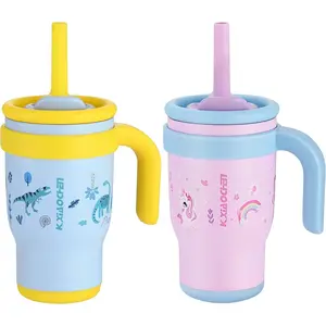 KXIAOCHEN Kids Tumbler 14 oz with Handle for Spill Proof Insulated Stainless Steel Drinkware Flask for Toddlers Up to 24 Hours Mug Water Bottles Bottled Portable