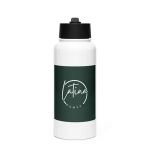 Latinamom33 Logo in a Stainless steel water bottle with a straw lid
