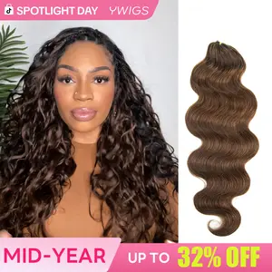 YWIGS Brown Crochet Human Hair for Miracle Knots Boho Braids #4, #30 Crochet Hair Pre-Separated Body Wave Human Crochet Hair Color 4, Color 30 #DealsForYouDays #spotlightday