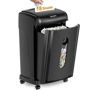 Woolsche Paper Shredder, 18-Sheet Cross Cut, 8 Gallon Pull Out Bin, P-4 Security Level, Shred Paper And Credit Card And Durable&Fast For Home Office