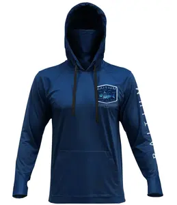 Baitium Fishing and Construction Shirts - Hooded UPF 50 Long Sleeve with Gaiter - Lightweight, Breathable, Moisture-Wicking, Premium Outdoor Wear for Men